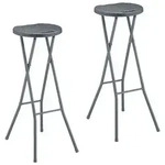 Relaxdays Barhocker 2er Set Grau
