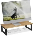 Relaxdays Monitorst&auml;nder im Industrial-Design Hellbraun,Schwarz