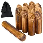 Relaxdays Kubb Wikingerspiel mit Tasche Braun