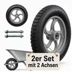 Relaxdays 2er Set Sackkarrenrad 3.25-8 Vollgummi Schwarz,Grau