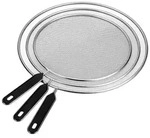 Relaxdays Pfannen Spritzschutz im 3er Set Schwarz,Silber