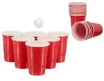 Relaxdays 100x Beer Pong Becher, rot Wei&szlig;,Rot