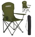 Relaxdays Faltbarer Camping Stuhl 2er Set Dunkelgr&uuml;n,Silber