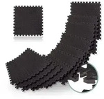 Relaxdays 72 x Bodenschutzmatte Fitnessger&auml;te Set Schwarz