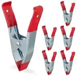 Relaxdays Klemmzwingen Metall 6er Set Rot,Silber