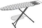 Relaxdays B&uuml;gelbrett 110 x 33 cm Wei&szlig;,Schwarz,Grau