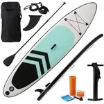 Relaxdays SUP Board aufblasbar Komplettset Wei&szlig;,Schwarz,T&uuml;rkis