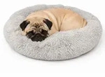 Relaxdays Rundes Hundebett flauschig Grau