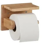 Relaxdays Bambus Toilettenpapierhalter mit Ablage Hellbraun