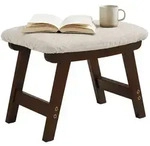 Relaxdays Fu&szlig;hocker Holz & Stoff Braun,Creme