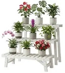 Relaxdays Blumenst&auml;nder 3-teiliges Set Wei&szlig;