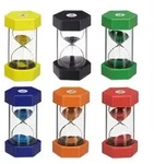 Relaxdays Sanduhren Set f&uuml;r Kinder Gelb,Gr&uuml;n,Schwarz