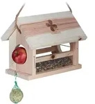 Relaxdays Vogelfutterhaus aus Naturholz Hellbraun