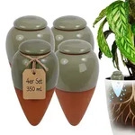 Relaxdays Tonkegel mit Deckel Set 350 ml Gr&uuml;n,Hellbraun