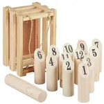 Relaxdays Kubb mit Transportbox Hellbraun