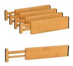 Relaxdays Schubladentrenner 4er Set aus Bambus Hellbraun,Schwarz