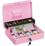 Relaxdays Abschlie&szlig;bare Geldkassette Rosa,Silber