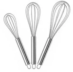 Relaxdays Schneebesen Set aus Edelstahl Silber