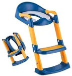 Relaxdays Kinder-Toilettensitz mit Leiter Blau,Gelb