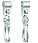 Relaxdays 2er Set Schaukelhaken mit Karabinern Wei&szlig;,Silber
