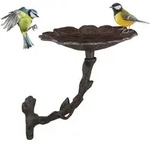 Relaxdays Vogeltr&auml;nke Bl&uuml;te aus Gusseisen Braun