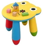 Relaxdays Pflegeleichter Kinderhocker Blau,Gelb,Rot