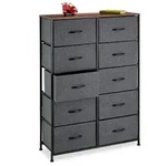 Relaxdays Kommode mit 10 Schubladen Braun,Grau,Schwarz