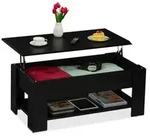 Relaxdays Aufklappbarer Couchtisch Schwarz