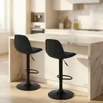 Relaxdays H&ouml;henverstellbare Barhocker 2er Set Schwarz