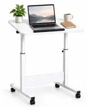 Relaxdays Laptoptisch h&ouml;henverstellbar mit Rollen Wei&szlig;,Schwarz