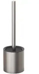 Relaxdays WC-B&uuml;rstenhalter mit Klob&uuml;rste Edelstahl Schwarz,Silber