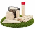 Relaxdays Kubb Wikingerspiel Hellbraun,Rot
