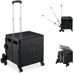 Relaxdays Einkaufstrolley Treppensteiger Schwarz,Silber