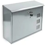 Relaxdays Briefkasten Metall 3 Fenster Farbauswahl Silber