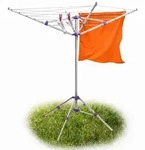 Relaxdays W&auml;schespinne 19 m Leine mit Standfu&szlig; Wei&szlig;,Lila,Silber