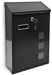 Relaxdays Briefkasten 3 Fenster Farbauswahl Schwarz,Transparent