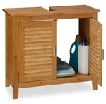 Relaxdays Waschbeckenunterschrank LAMELL Bambus Hellbraun
