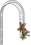Relaxdays Rosenbogen Blatt Schwarz