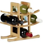Relaxdays Weinregal Bambus 9 Flaschen Hellbraun