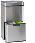 Relaxdays M&uuml;lltrennsystem 3-fach mit Sensor Schwarz,Silber