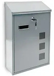 Relaxdays Briefkasten 3 Fenster Farbauswahl Silber,Transparent