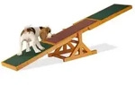 Relaxdays Dog Agility Wippe Dunkelgr&uuml;n,Dunkelrot,Hellbraun