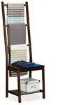 Relaxdays Handtuchhalter Bambus dunkelbraun Dunkelbraun