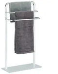 Relaxdays Handtuchhalter Milchglas/Chrom Wei&szlig;,Silber