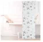 Relaxdays Duschrollo OCEAN Wei&szlig;,Braun,Hellblau