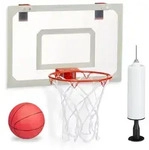 Relaxdays Basketballkorb f&uuml;rs Zimmer Wei&szlig;,Rot