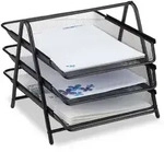 Relaxdays Dokumentenablage aus Metall Schwarz