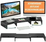 Relaxdays Monitorst&auml;nder f&uuml;r 2 Monitore Schwarz