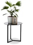 Relaxdays Beistelltisch Glas Metall rund Schwarz