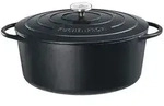 K&Uuml;CHENPROFI Bratentopf Provence oval Gusseisen mit Deckel, 35 cm schwarz